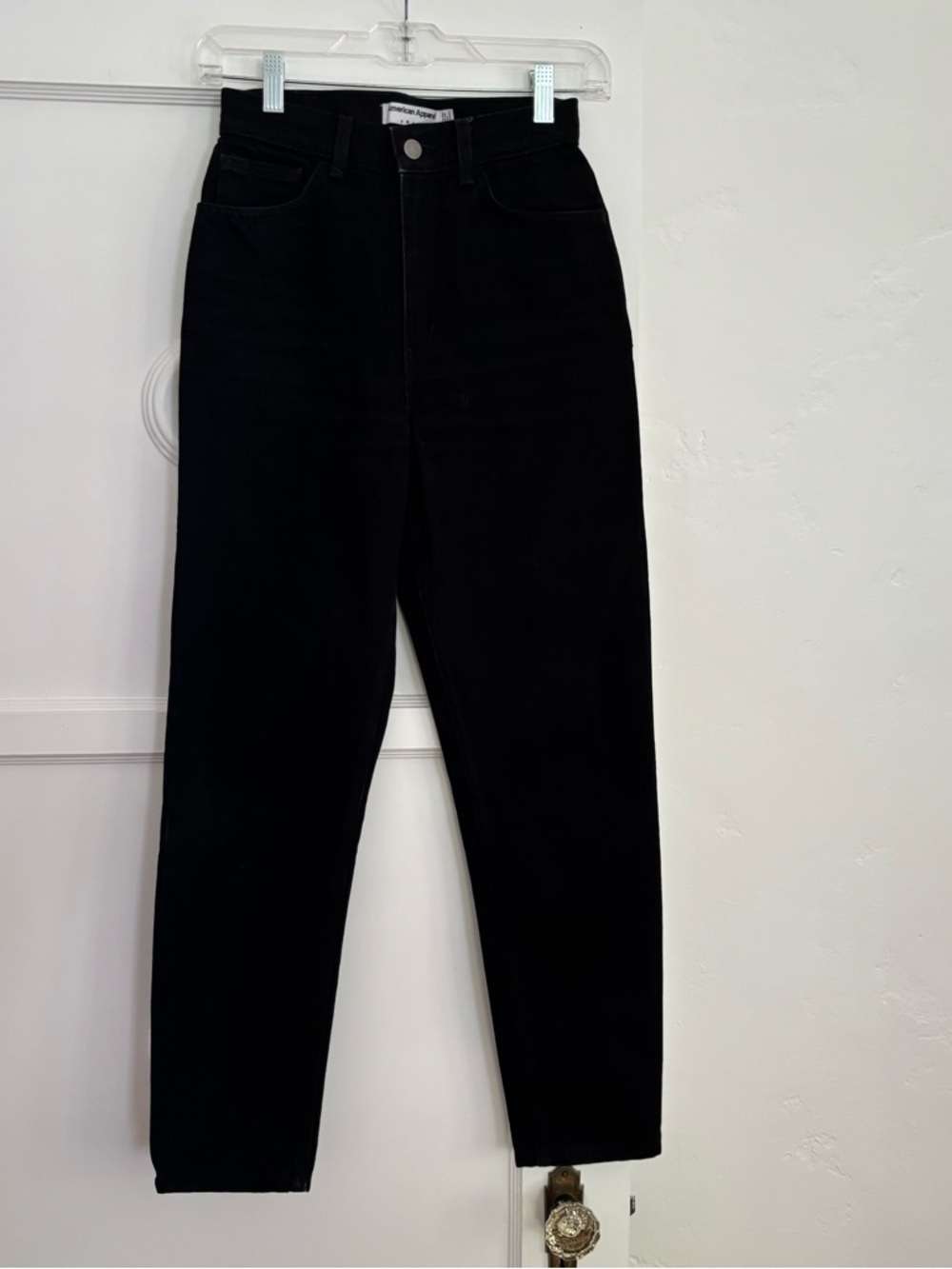 American Apparel Black Denim High-Rise Jeans 100% Cotton